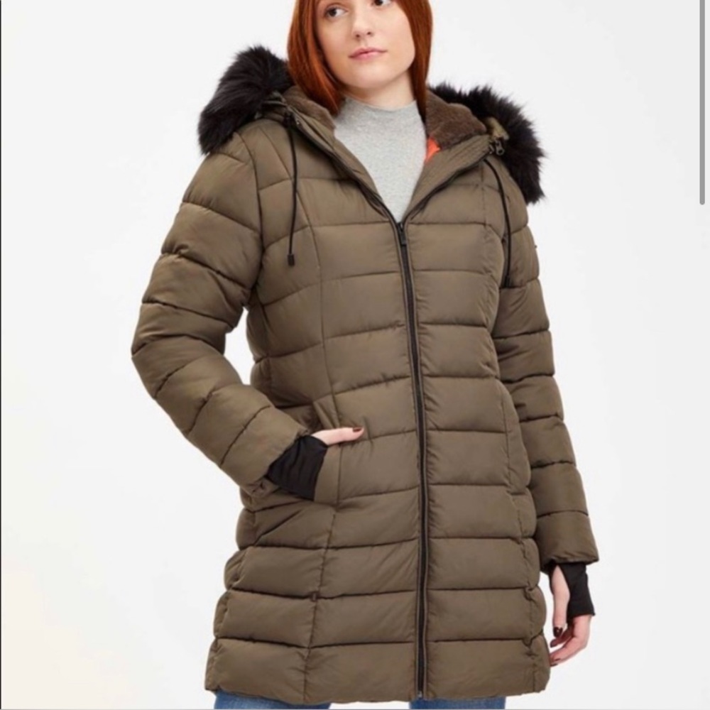 Steve Madden | Long Olive Green Winter Jacket Size Small